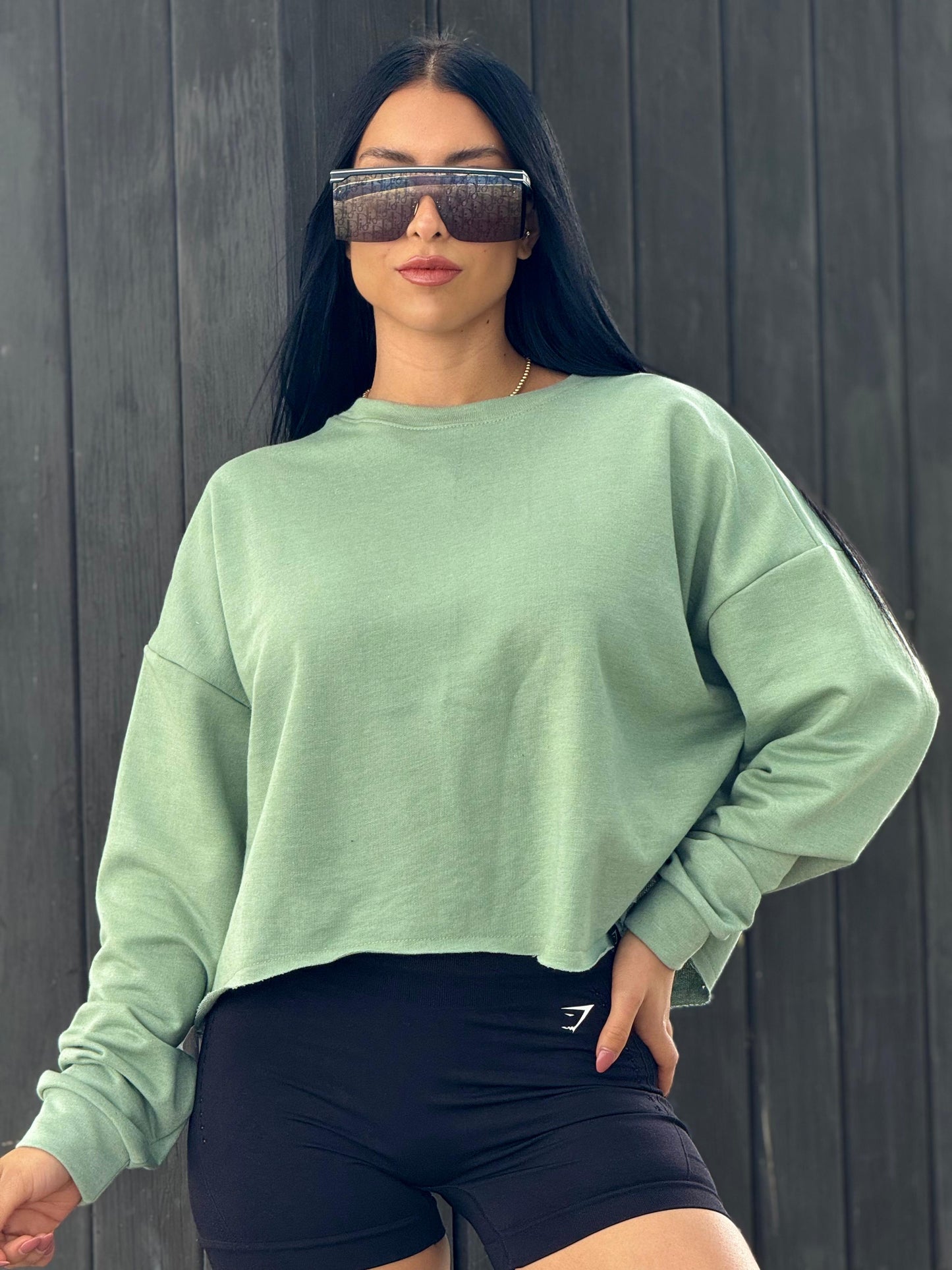 HOODIE CROP TOP COLLEGIATE GYMSHARK