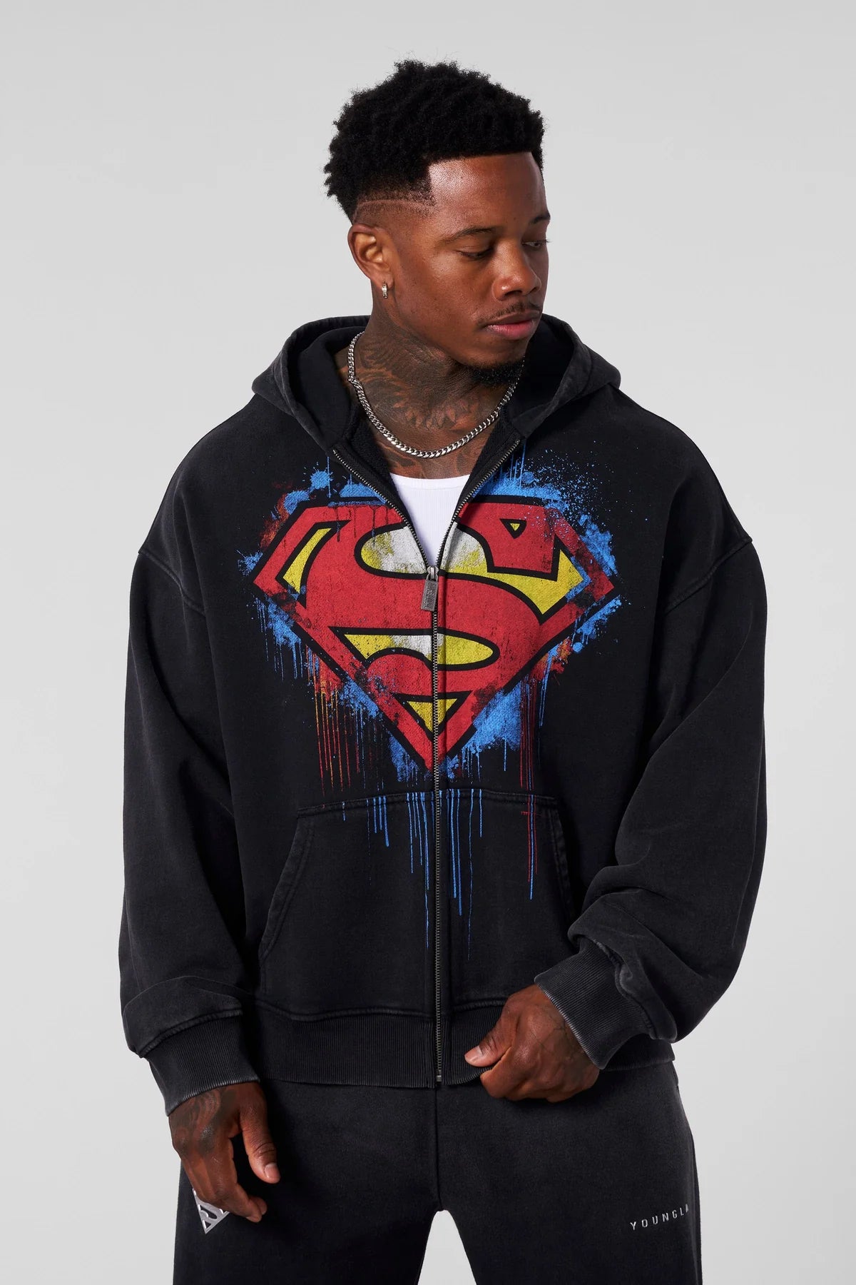 HOODIE OVERSIZED SUPERMAN DRIP ZIP YOUNGLA