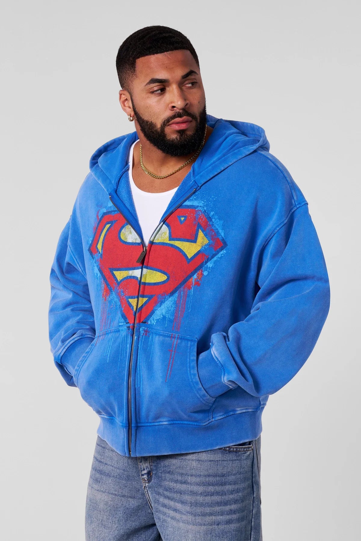 HOODIE OVERSIZED SUPERMAN DRIP ZIP YOUNGLA