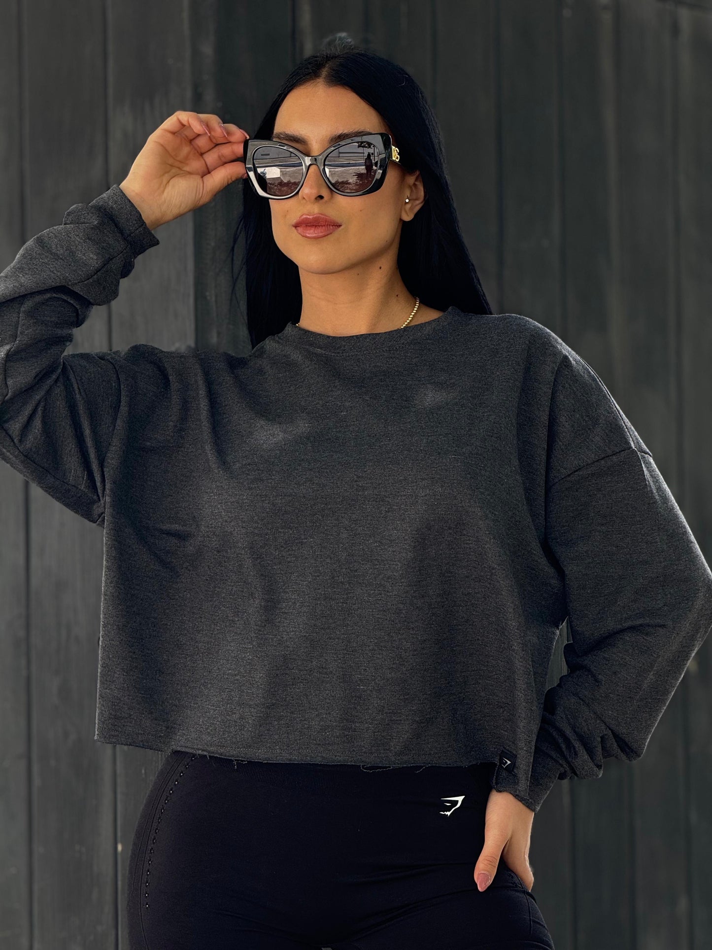 HOODIE CROP TOP COLLEGIATE GYMSHARK