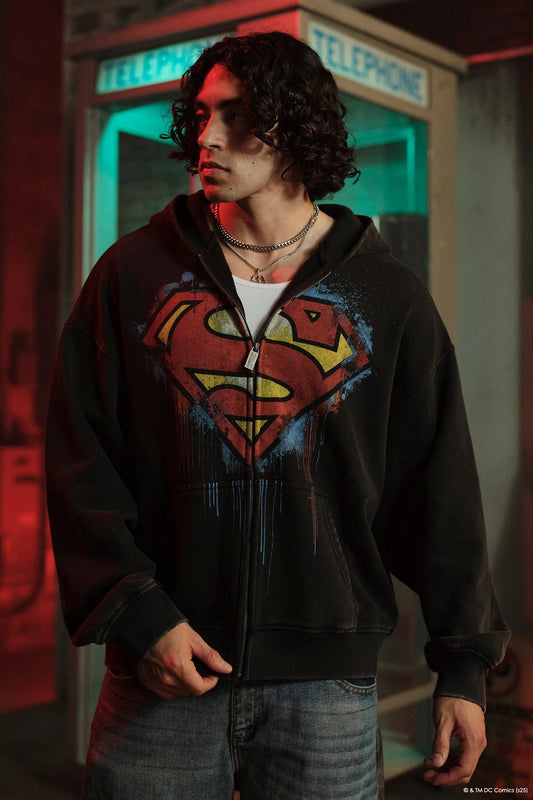 HOODIE OVERSIZED SUPERMAN DRIP ZIP YOUNGLA